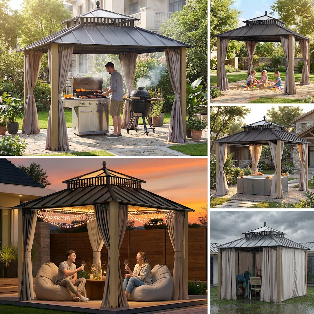 10 ft. x 10 ft. Kingston Extra-Tall, Wide Hardtop Wood Gazebo