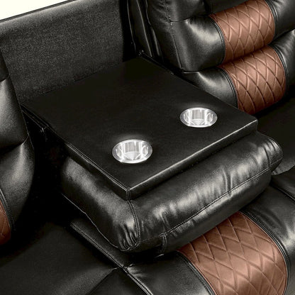 Nikko 2-Piece Faux Leather Manual Living Room Set, Brown