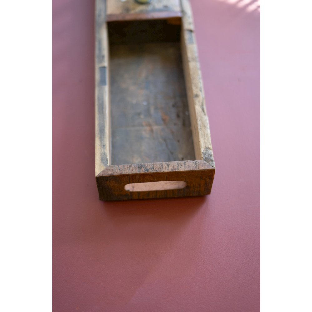 Recycled Wooden Tray With Four Candle Holders