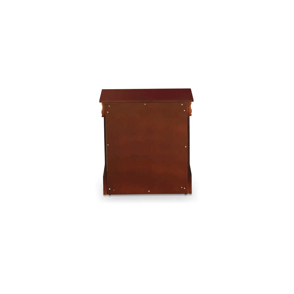 East West Furniture 1-Piece mid century Wooden Night Stand with 2 Wood Drawers for Bedroom – Walnut Finish