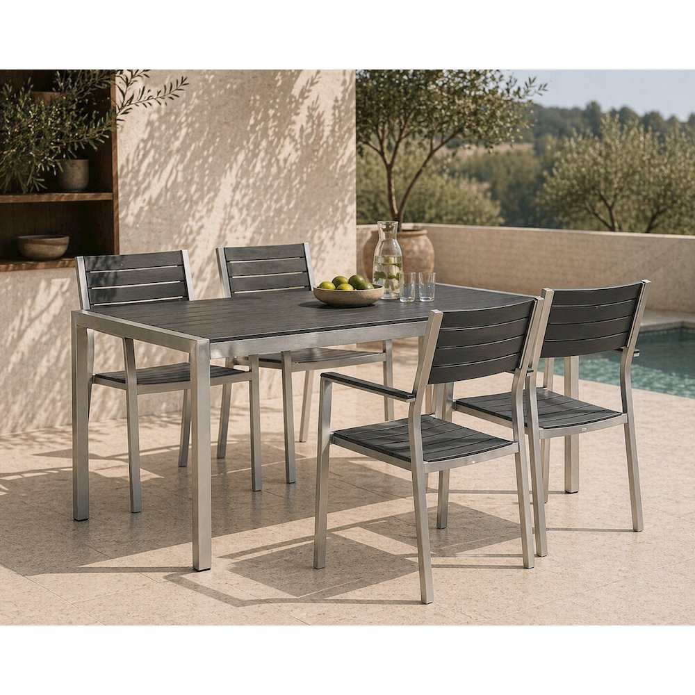 Aluminum Outdoor Dining Table with Sturdy Frame and Elegant Design