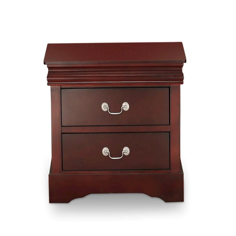 East West Furniture 1-Piece mid century Wooden Night Stand with 2 Wood Drawers for Bedroom – Walnut Finish
