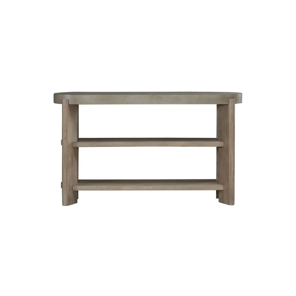 Affinity Sofa Table for Living Room - Dusty Taupe Faux Concrete Tops