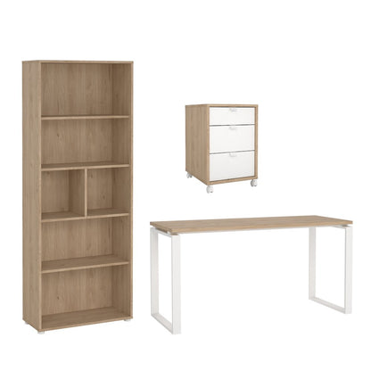 Sign 3-Piece Home Office Set with Desk, Tall Bookcase and Mobile Storage