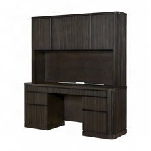 Tulane Executive Credenza and Hutch, Fully Assembled, Brown
