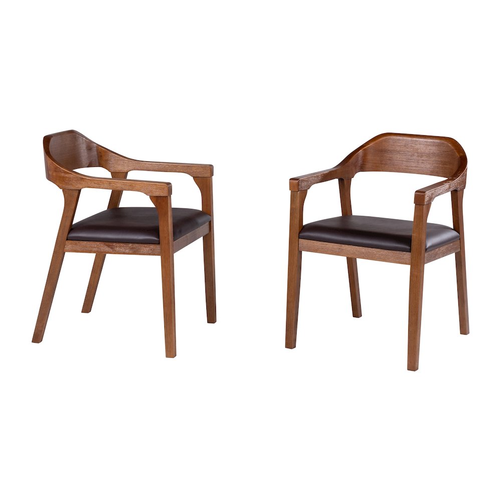 Rasmus Dining Armchairs - Chestnut Wire-Brush Finish - Set of 2