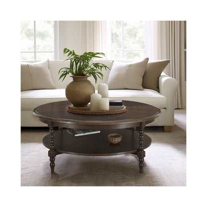 Round Coffee Table with Shelf