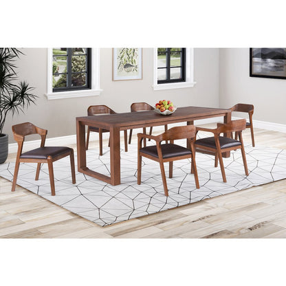 Rasmus 7pc Dining Set - Chestnut Wire-Brush Finish