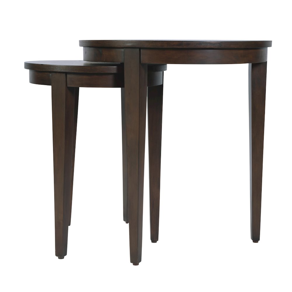 Lacey Round Nest Of Tables, Dark Brown