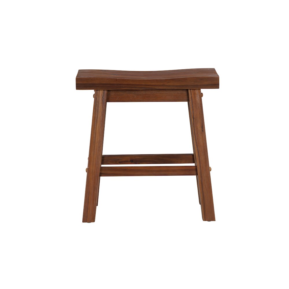Sonoma Backless Saddle Dining Height Stools - Chestnut Wire-Brush - Set of 2