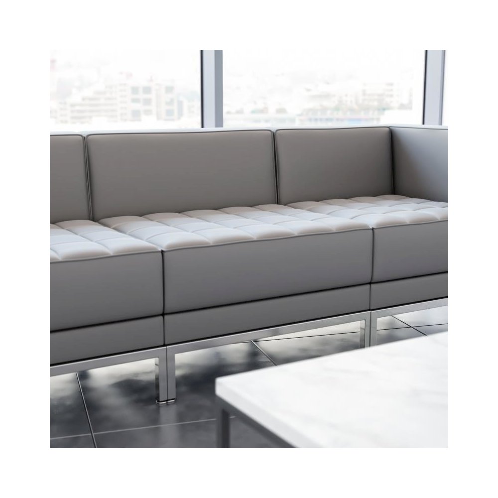 Hercules Imagination Series Contemporary Gray Leathersoft Middle Chair
