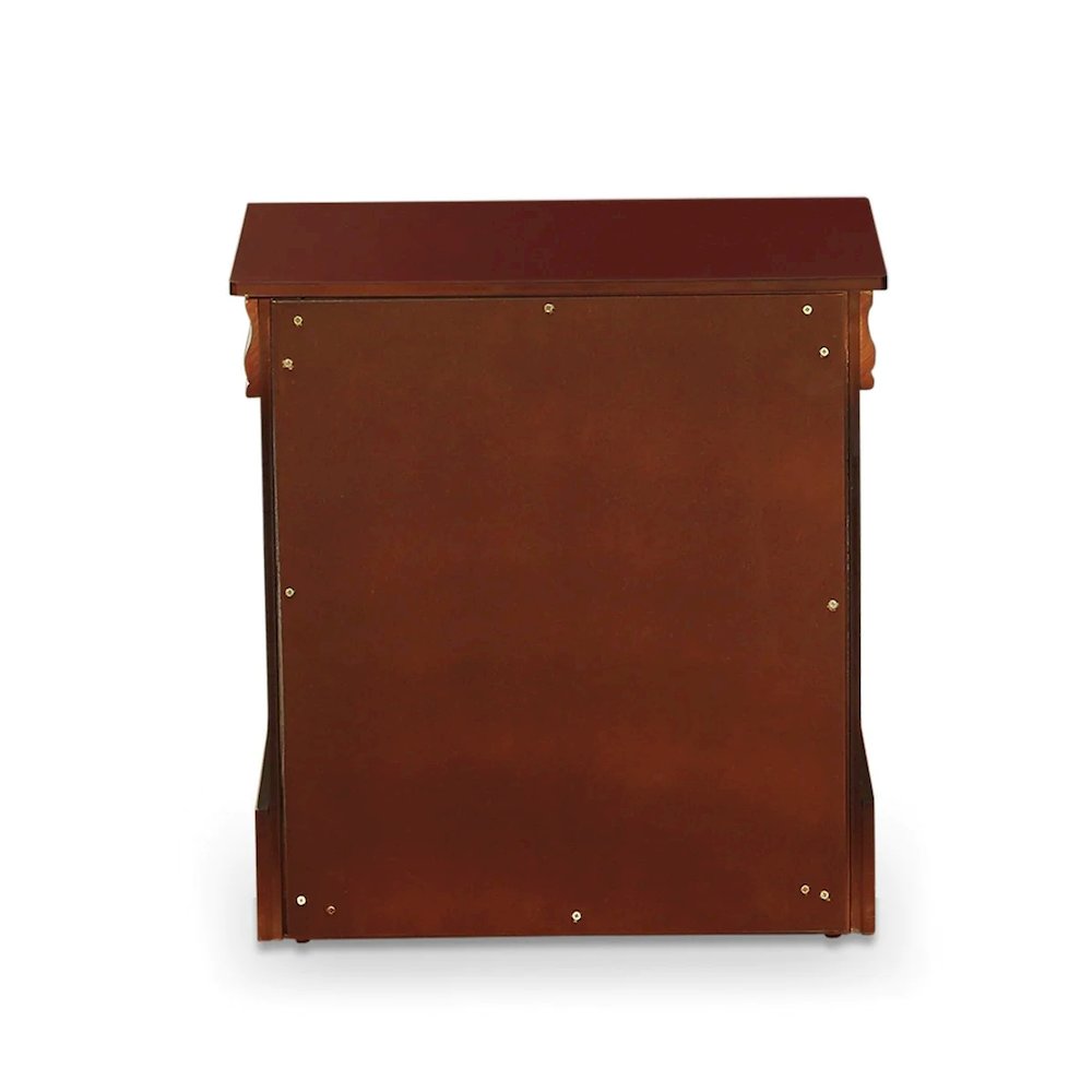 East West Furniture 1-Piece mid century Wooden Night Stand with 2 Wood Drawers for Bedroom – Walnut Finish