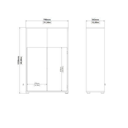 Gray Bookcase with 3 Shelves and 2 Doors for Home or Office Storage