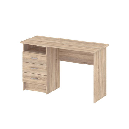 Brown Office Desk with Drawers - Compact Desk with File Cabinet Storage