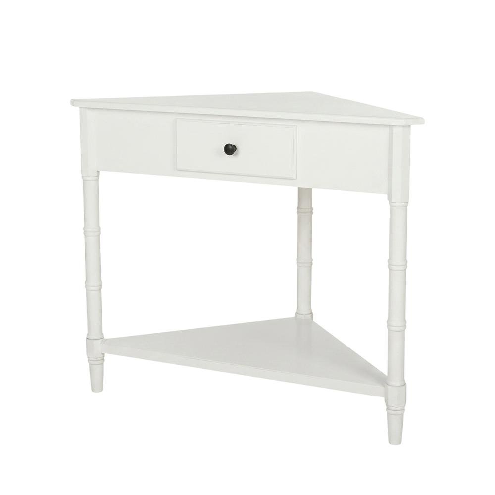 Corner Table with Storage Drawer for Living Room, Modern Design