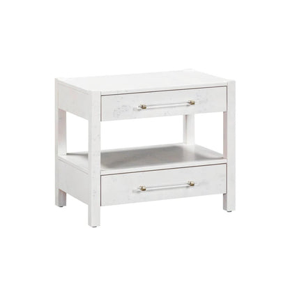 Brandyss White Burl Nightstand