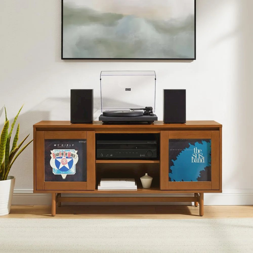 Dempsey Record Player Cabinet With Vinyl Storage