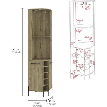 Hans Corner Bar Cabinet Macadamia MDF
