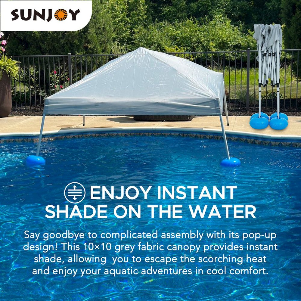 Floating Pool Canopy Pop Up Gazebo Canopy, Steel-Aluminum Frame Floating Tent