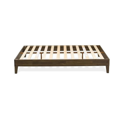 East West Furniture Queen Size Bed Frame with 4 Solid Wood Legs and 2 Extra Center Legs - Walnut Finish