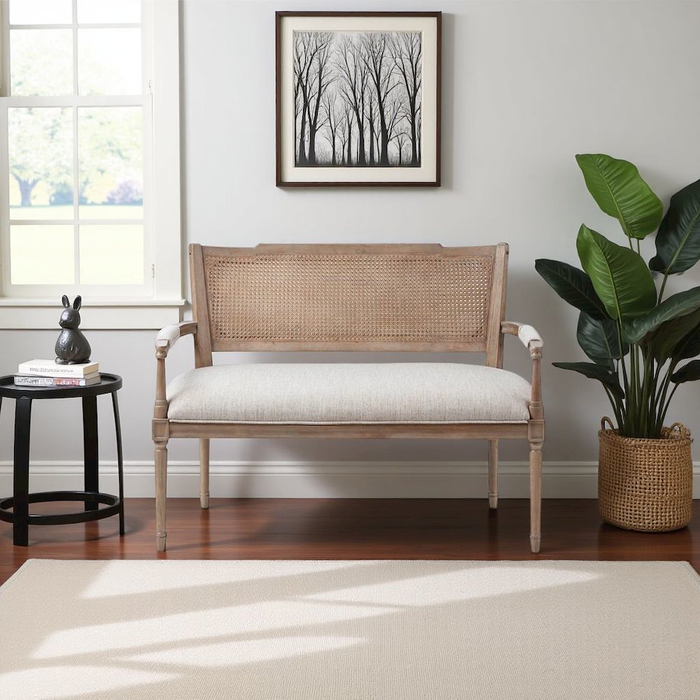 Elegant Settee with Solid Wood Frame – Banquette Seating for Dining