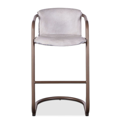 Chiavari Leather Bar Chair in Vintage White
