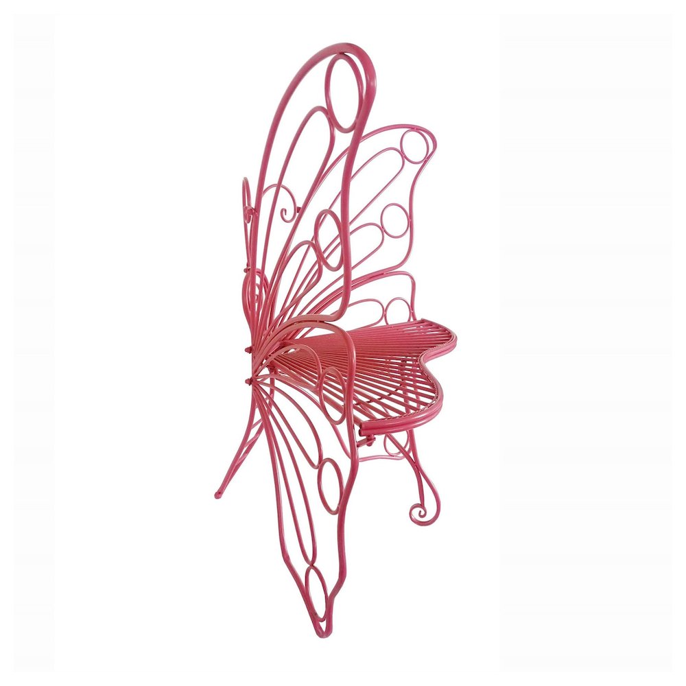 Pink Metal Butterfly Chair: Charming Outdoor Elegance