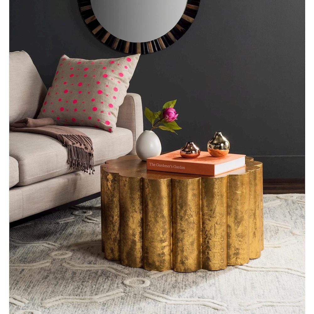 Home Collection Miriam Coffee Table, Gold
