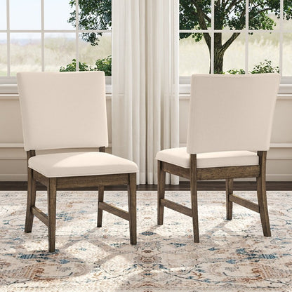 Leucadia Ladderback Side Chair with Upholstered Seat (2 pack), Toasted Java