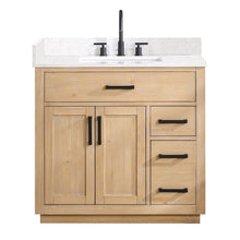 36" Single Bathroom Vanity in Light Brown without Mirror