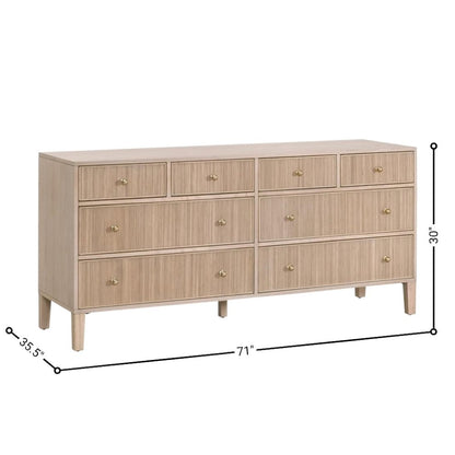 Brown Dresser for Bedroom – Wooden Chest of Drawers with 8 Drawers