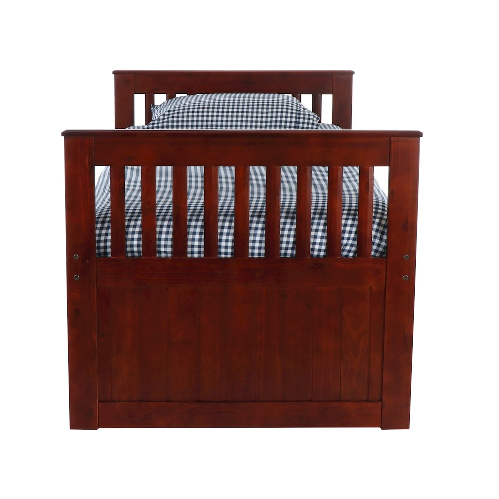 Twin Mission Rake Bed W/6 Drawer Under Bed Storage
