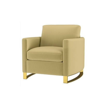 Corliss Upholstered Curved Track Arm Chair Camel