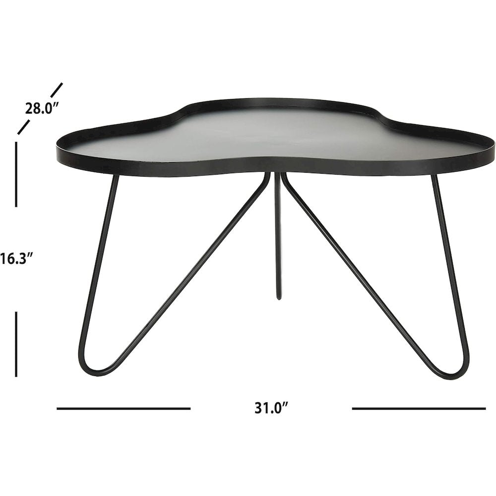 Home Collection Roe White and Black Retro Mid Century Wood Coffee Table