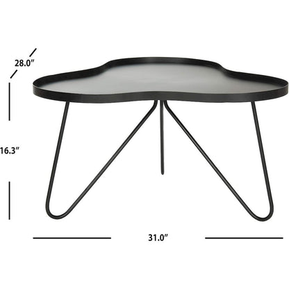 Home Collection Roe White and Black Retro Mid Century Wood Coffee Table