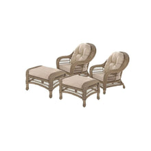 Outdoor Garden 4 Pc Conversation Set With Ottomans