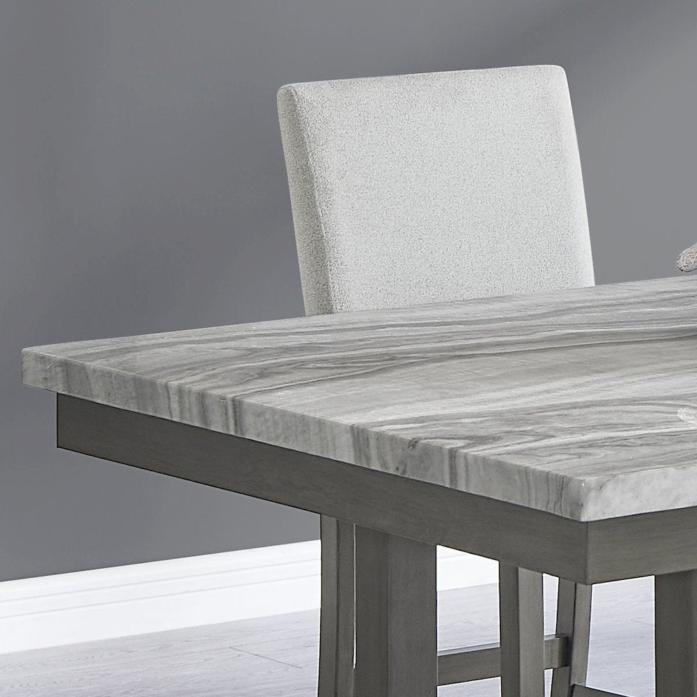 Selena 60" Rectangular Gray Faux Marble Counter Height Table
