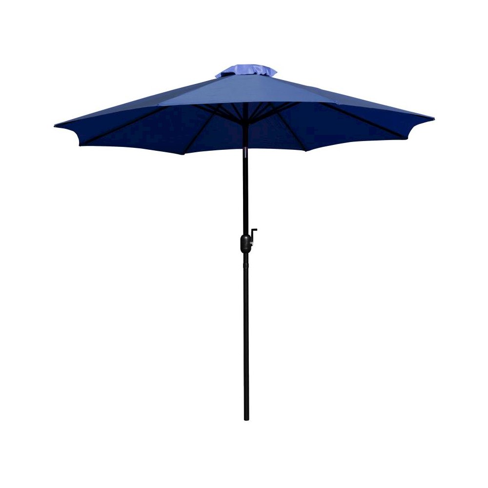 Navy 9 FT Round Umbrella with 1.5" Diameter Aluminum Pole with Crank and Tilt Function