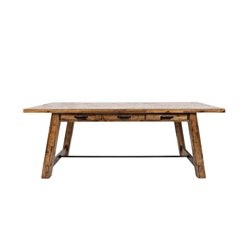 Cannon Valley Distressed Industrial 82" Trestle Dining Table