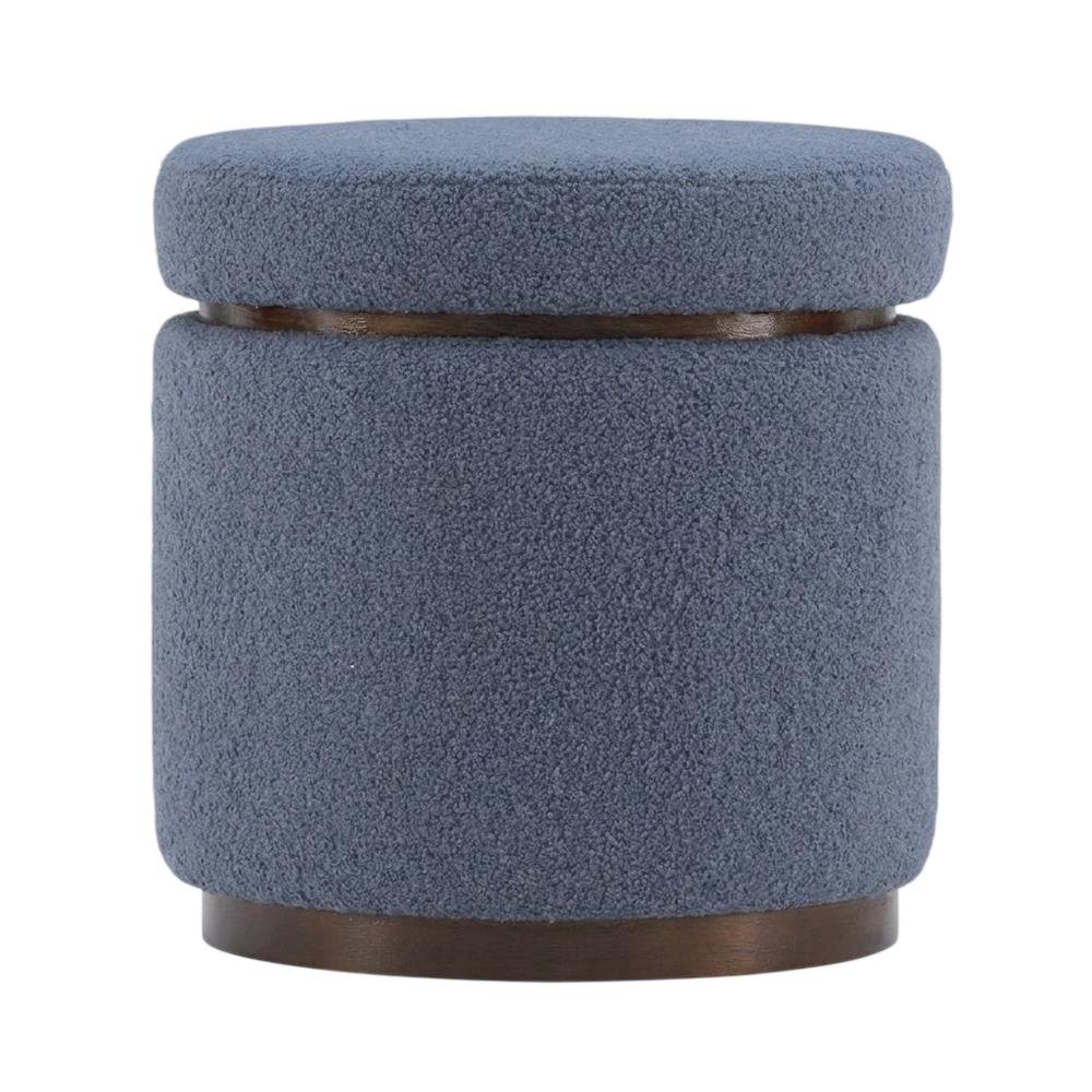 Fabric-Upholstered Storage Ottoman with Removable Lid, Square Bench, Brown