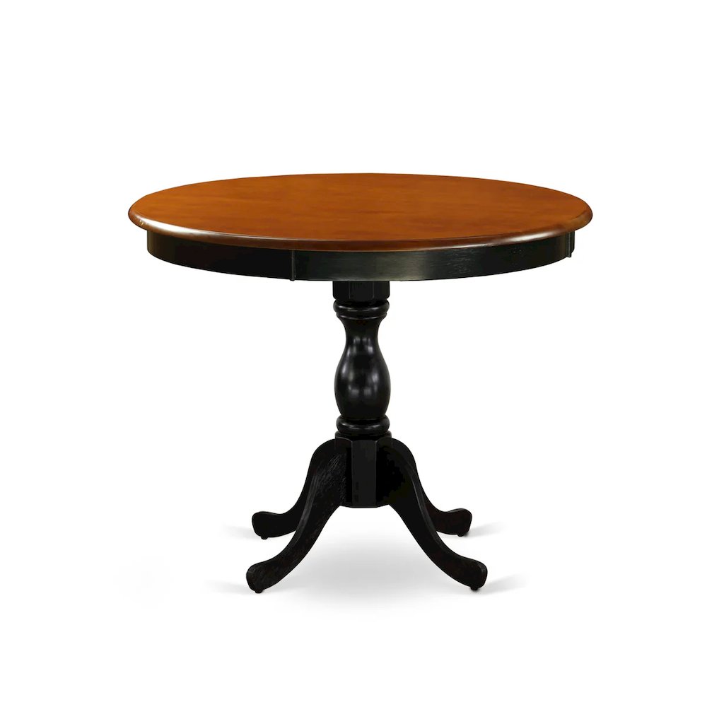 East West Furniture 3-Piece Dinning Room Set Contains a Wooden Table and 2 Wooden Dining Chairs with Double-X Back - Black Finish