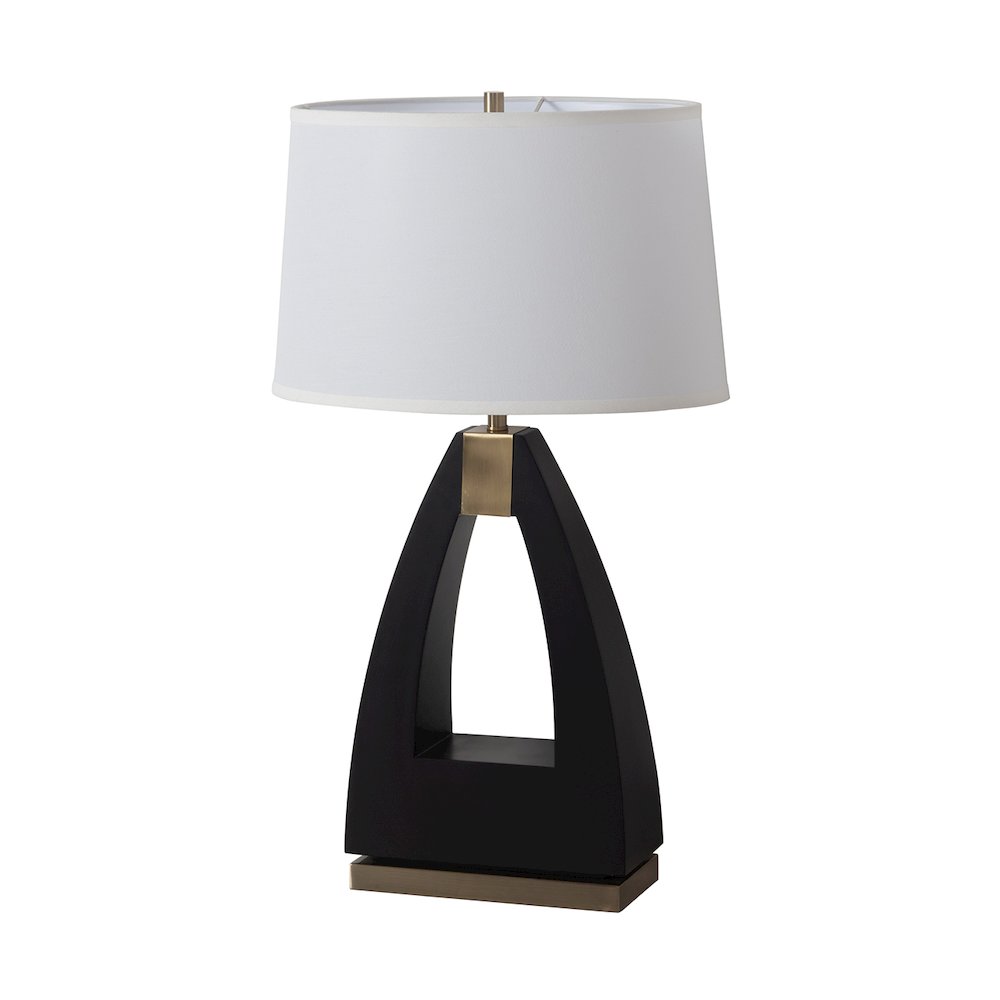 Trina Table Lamp - 30", Ebony Wood Finish, Weathered Brass, 3-Way Switch