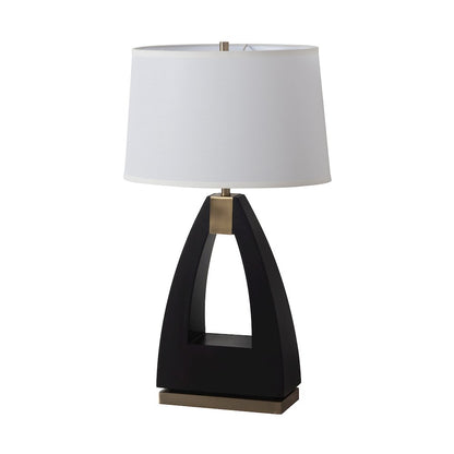 Trina Table Lamp - 30", Ebony Wood Finish, Weathered Brass, 3-Way Switch