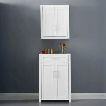 Savannah 2-Piece Kitchen Storage Pantry Set - Storage Cabinet & Wall Cabinet