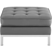 Loft Tufted Vegan Leather Ottoman
