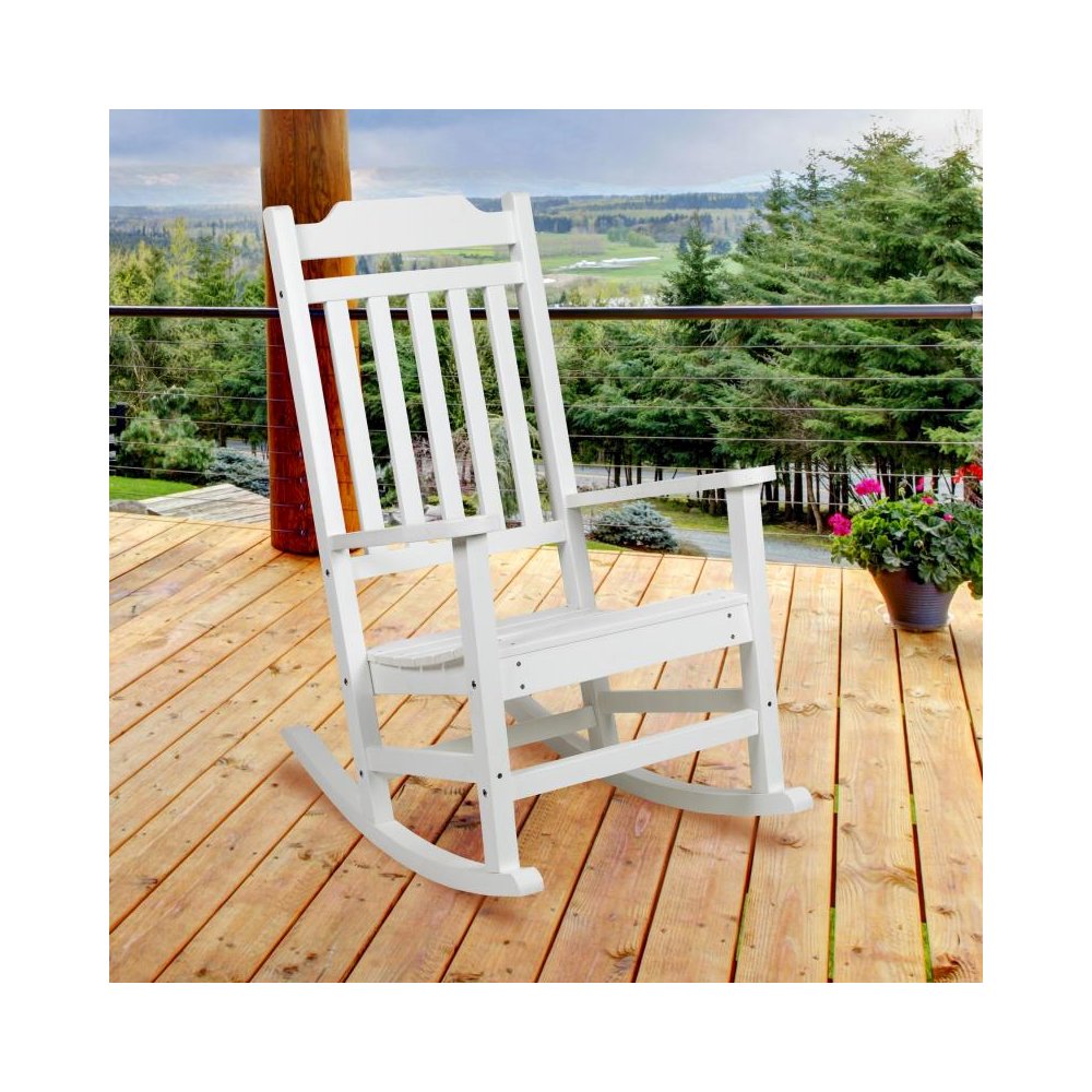 All-Weather Poly Resin Rocking Chair in White