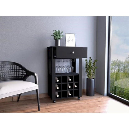 Memphis Bar Cart Black MDF