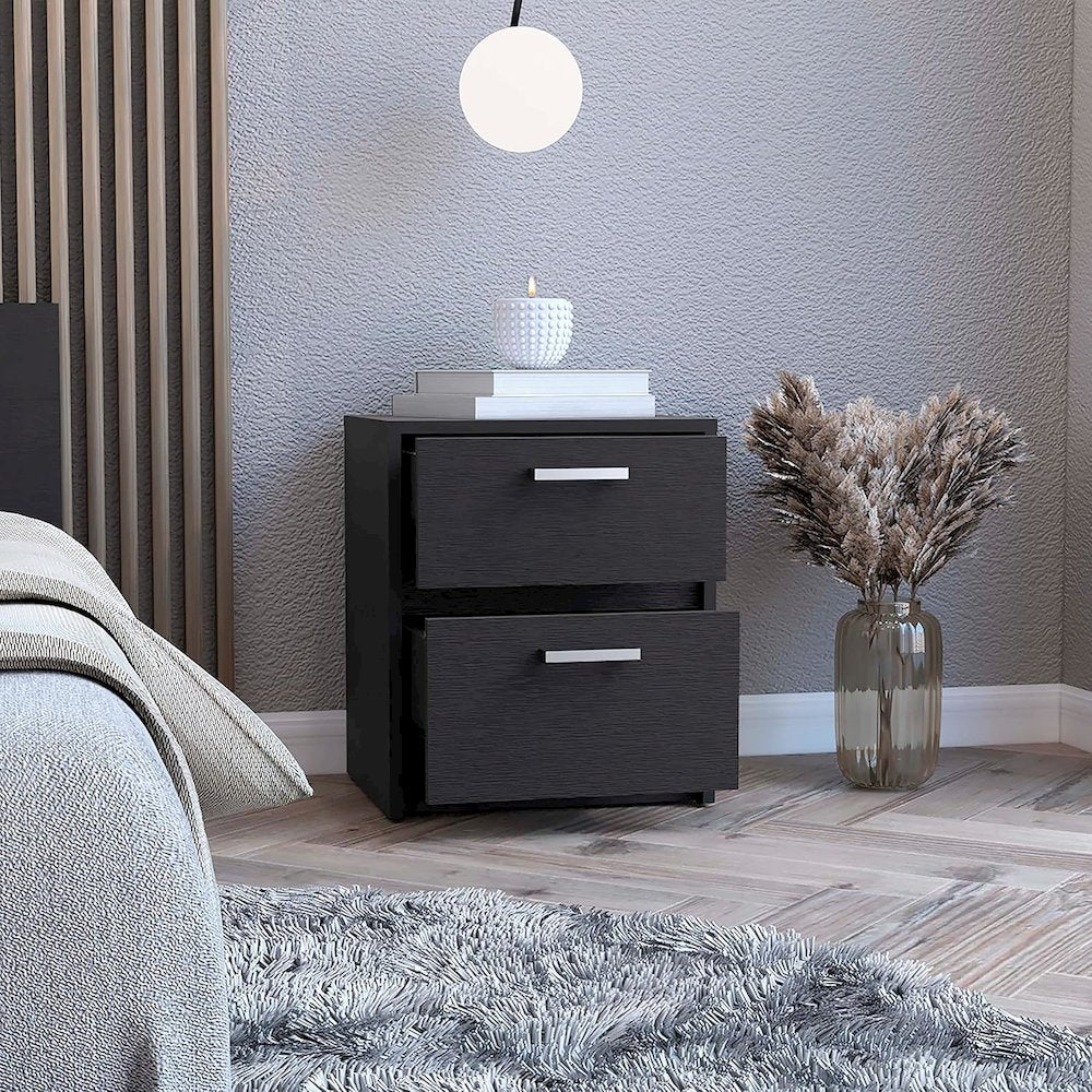 Trivor Nightstand Black MDF