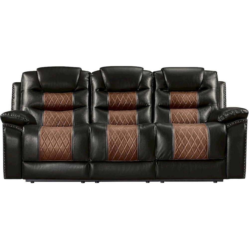 Nikko 2-Piece Faux Leather Manual Living Room Set, Brown