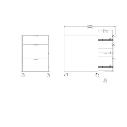 Sign 3-Piece Home Office Set with Desk, Bookcase and Mobile Storage